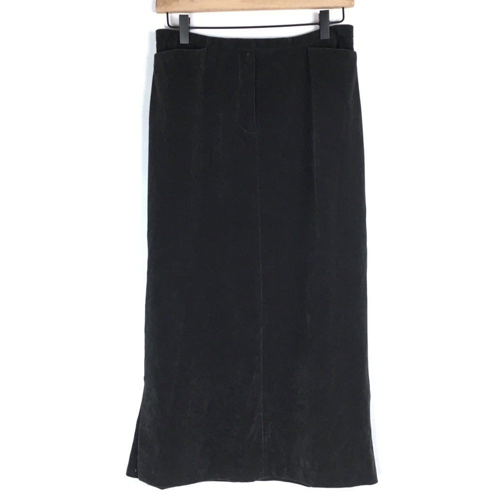 TOMMY HILFIGER Vintage Maxi Skirt Velour Long Y2K 90s Vibes Dark Academia Size 6